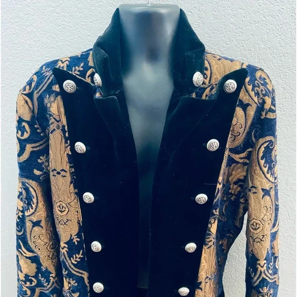 Shrine Hollywood Brocade Velvet Victorian Steampunk Goth Coat